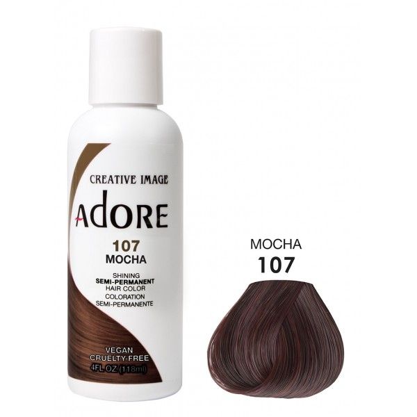 musicus Stadion Of later Adore Semi Permanent Hair Color 107 - Mocha 118ml | Fix My Hair | Voor  16.00u morgen in huis!