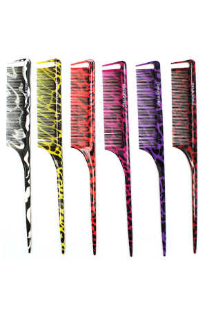 Brittny Parting Comb Rat Tail Animal Print