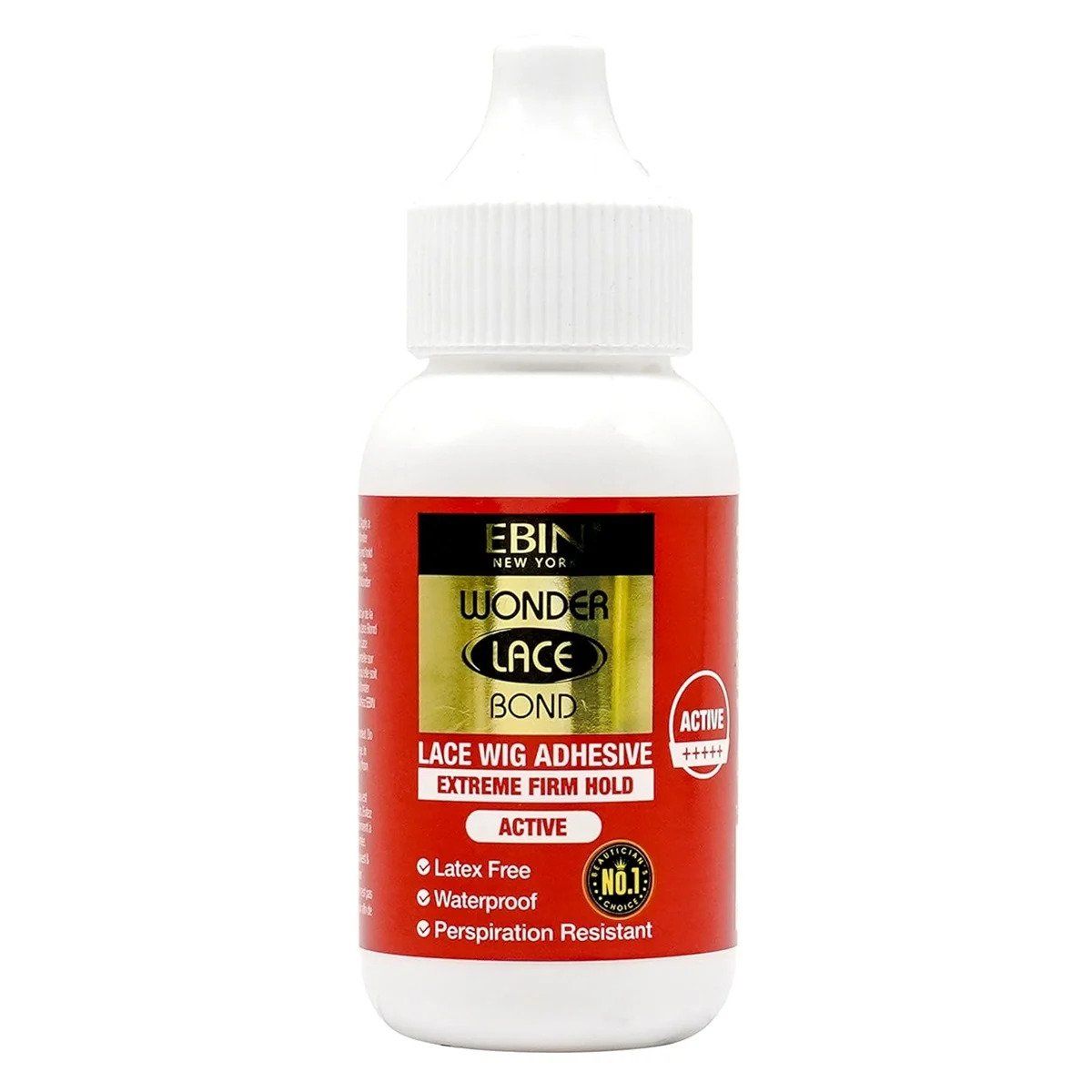 ebin-wonder-lace-bond-firm-active-35ml Slimme keuze! Megakracht ontmoet betaalbaarheid. Wonder Lace Bond is de ultieme pruiklijm die wekenlang zorgeloos comfort en vertrouwen biedt. De unieke onzichtbare binding helpt je haarlijn te verbergen en creëert een natuurlijke uitstraling voor je pruik. Getest en gecertificeerd voor hoge temperaturen en vochtigheid, zware transpiratie, vette en gevoelige huid, Ebin New York beloofd dat uw pruik niet zal optillen of verschuiven. Dames, als je lace wigs draagt, is dit HET.