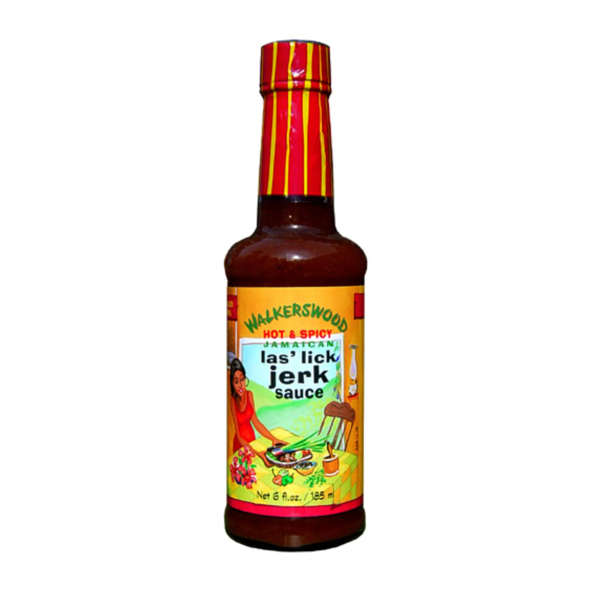 LasLickJerkSauce Walkerswood Jamaican Las'Lick Jerk Sauce Hot & Spicy 6oz