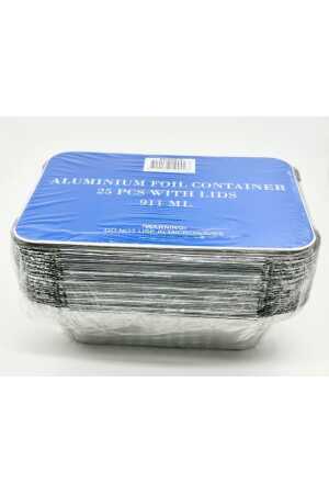 Aluminium bak (Kapsalonbakken) met AK deksel 911ml 25 stuks